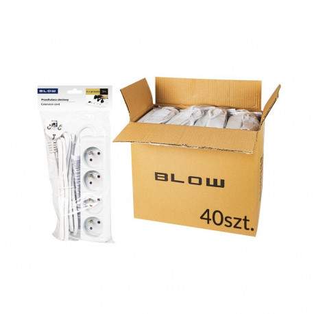 98-515# Przedłużacz sieciowy pr-470p 4-gniazda z uziemieniem 3m biały 3x1,5mm (40 tk.)
