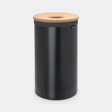 BRABANTIA Laundry Bin veļas grozs  60l   Cork Lid -  Black 120022