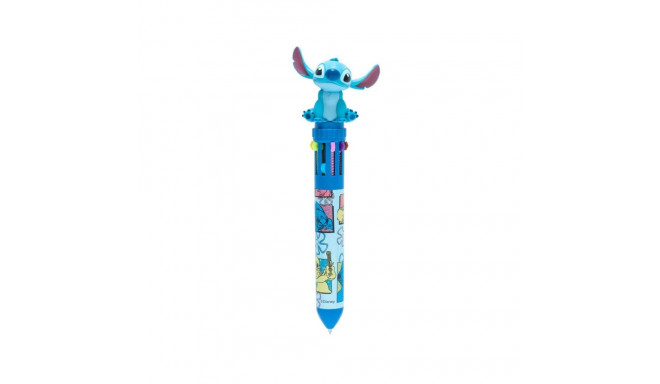 Disney Stitch - Długopis automatyczny 10-kolorowy z figurką 3D