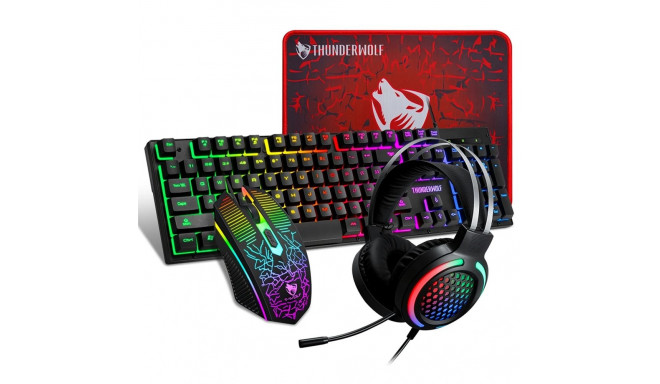 Extralink Gaming Set TF400 4in1 komplekt klaviatuur + hiir + alus + kõrvaklapid LED-taustvalgustuseg