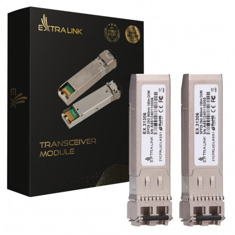 Extralink SFP28 25G 2-pack SFP28 moodul 25Gbps, LC/UPC dupleks, 850nm, 100m, multimode, DOM