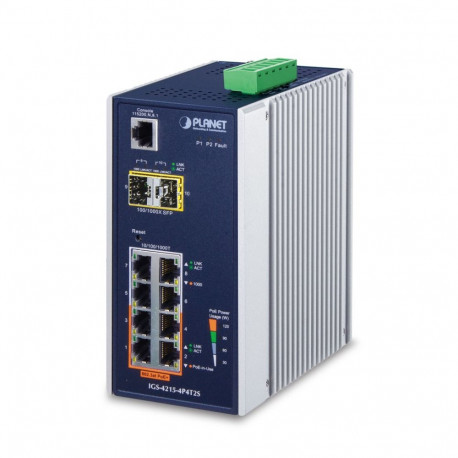 PLANET IGS-4215-4P4T2S network switch Managed L2/L4 Gigabit Ethernet (10/100/1000) Power over Ethern