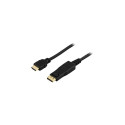 Deltaco DP-3010 video cable adapter 1 m DisplayPort HDMI Black