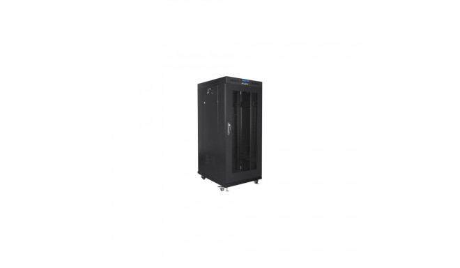 Lanberg 19" 22U 800x800 must perforeeritud LCD uksega põrandakapp (flat pack)