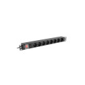 Lanberg PDU 19" 1U 16A 8x Schuko 2m must