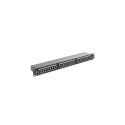 Lanberg patch paneel 24 porti 1U 19" cat.5E FTP varjestatud must