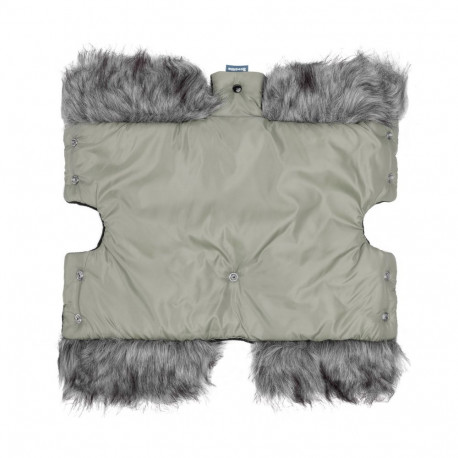 Sensillo muff with faux fur grey 8542