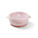 Babyono silicone suction bowl with lid blue pink1662/02
