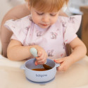 Babyono silicone suction bowl with lid blue 1662/01