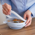Babyono silicone suction plate with lid blue 1661/01