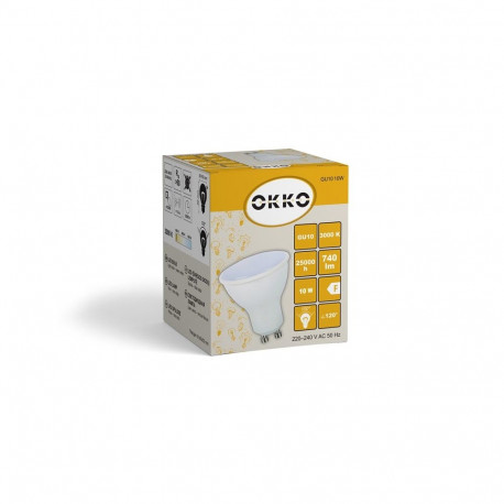 LED BULB GU10 10W 3000K 740LM PLAST