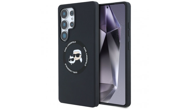 Karl Lagerfeld Silicone Double Heads And Circle MagSafe Samsung Galaxy S25 Ultra case black