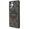Guess 4G Round Patch Classic Logo MagSafe Case for Samsung Galaxy S25 Ultra Brown