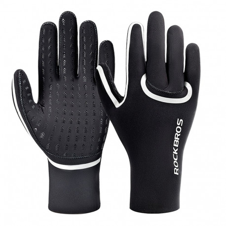 Rockbros Full Waterproof Cycling Gloves, Size: L/XL - Black