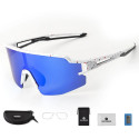 Rockbros Polarized Cycling Glasses with UV Protection and Corrective Insert Blue Lenses - White Rockbros Polarized Cycling Glasses with UV Protection and Corrective Insert Blue Lenses - White