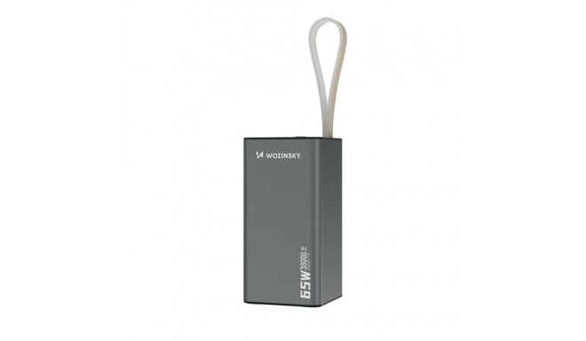 Powerbank Wozinsky K65+ 65W 30000mAh 2x USB-C, 1x USB-A 65W - gray
