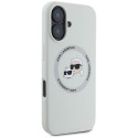 Karl Lagerfeld Silicone Double Heads And Circle MagSafe case for iPhone 16 beige