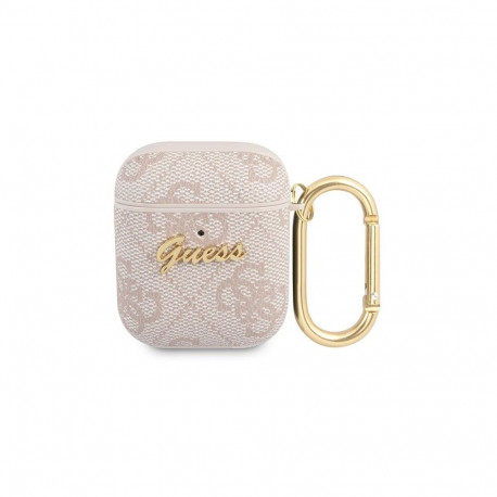 Guess 4G Script Metal Collection Case for AirPods 1 / 2 - Pink