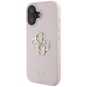 Guess Grained Big 4G Logo Small Classic Logo case for iPhone 16 - pink