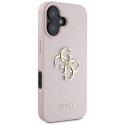 Guess Grained Big 4G Logo Small Classic Logo case for iPhone 16 - pink