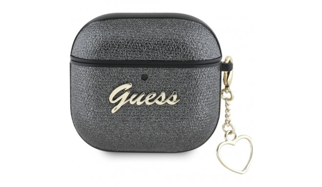 Guess Metallic Script Charm Case for AirPods 4 - Black