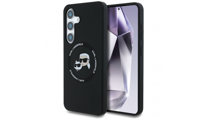 Karl Lagerfeld Silicone Double Heads And Circle MagSafe Samsung Galaxy S25 case black