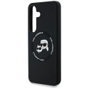 Karl Lagerfeld Silicone Double Heads And Circle MagSafe Samsung Galaxy S25 case black