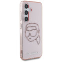 Karl Lagerfeld Rhinestones K. Head Logo Samsung Galaxy S25 Case Pink