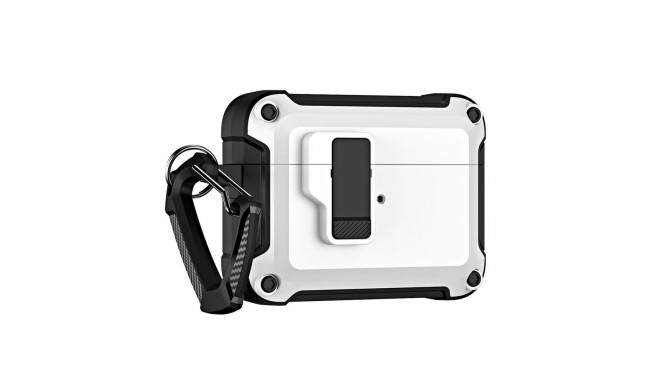 Airpods 4 Pro Armor Case with Carabiner - White