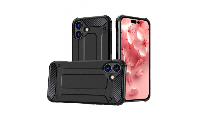 Hybrid Armor iPhone 16 Plus Case - Black