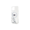 Karl Lagerfeld Liquid Glitter Karl Head MagSafe case for iPhone 15 / 14 / 13 - transparent