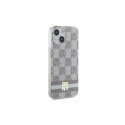 DKNY IML Checkered Mono Pattern & Printed Stripes MagSafe case for iPhone 15 / 14 / 13 - beige