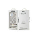 DKNY IML Checkered Mono Pattern & Printed Stripes MagSafe case for iPhone 15 / 14 / 13 - beige