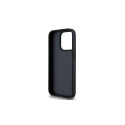 DKNY Leather Checkered Mono Pattern & Printed Stripes iPhone 15 Pro Case - Black