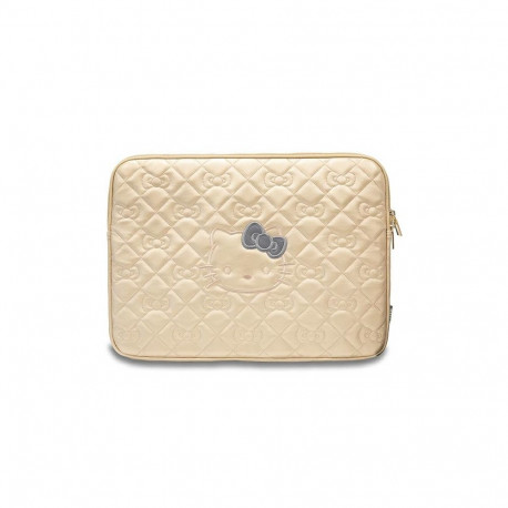 Hello Kitty Zip PU Quilted Bows case for a 14" laptop - gold
