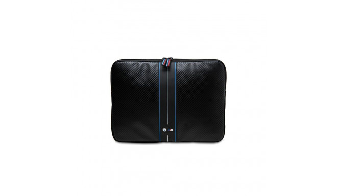 BMW Carbon & Blue Stripe sleeve for a 14" laptop - black