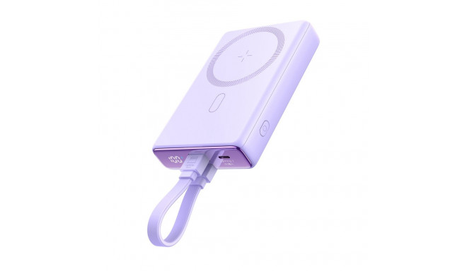 Powerbank Joyroom JR-PBM01 magnetic 10000mAh 20W with stand + Lightning cable - USB-C - purple