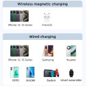 Powerbank Joyroom JR-PBM01 magnetic 10000mAh 20W with stand + Lightning cable - USB-C - purple