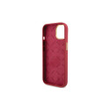 Guess Silicone Script Metal Logo & Frame case for iPhone 15 - red