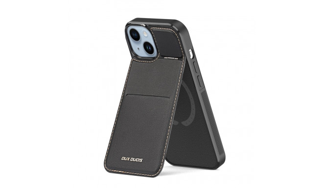 3in1 Wallet Case with Stand for iPhone 15 Plus MagSafe RFID Blocker Dux Ducis Rafi Mag - Black