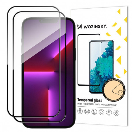 2 pcs. Full screen tempered glass with frame Case Friendly Wozinsky Full Glue iPhone 15 Pro Max - bl