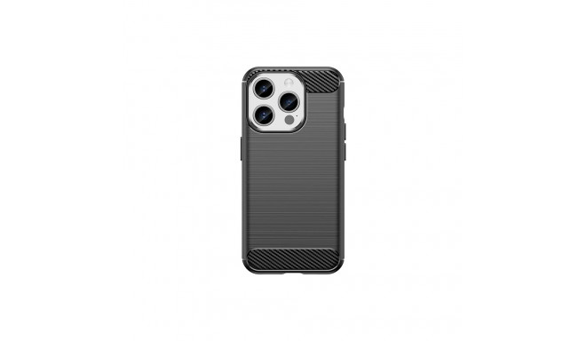 Flexible carbon pattern case for iPhone 15 Pro Carbon Case - black