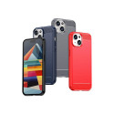 Flexible Carbon Case with a carbon pattern for iPhone 15 - blue