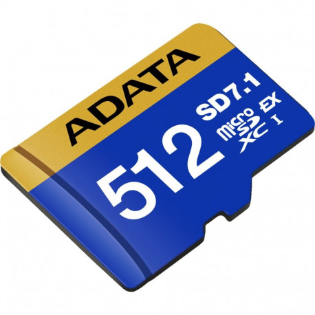 ADATA Premier Extreme microSDXC 512 GB, memory card (blue/yellow, SD Express, UHS-I U3, Class 10, V3