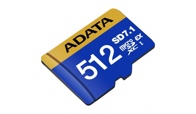 ADATA Premier Extreme microSDXC 512 GB, memory card (blue/yellow, SD Express, UHS-I U3, Class 10, V3