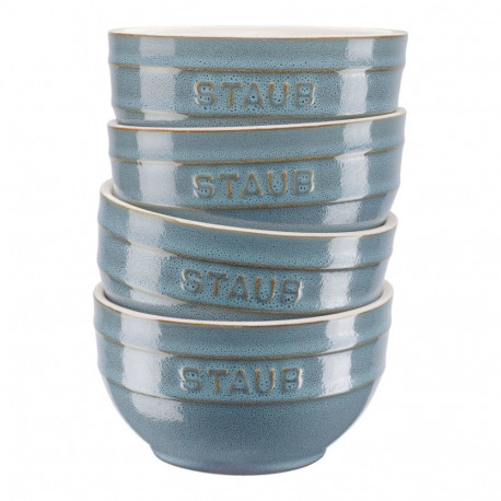 Staub Ceramique ümmargune keraamiline kausside komplekt 0.7 l türkiissinine 4 tk