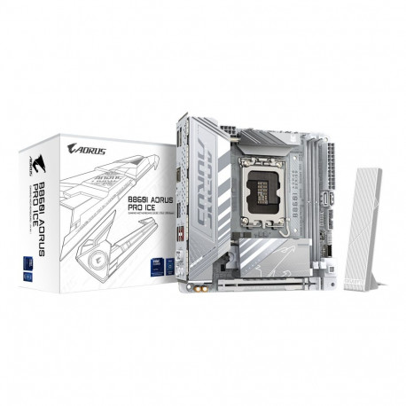 GIGABYTE emaplaat B860I AORUS PRO ICE, Intel Core Ultra seeria protsessorid, 8+1+2+1-faasiline VRM, 