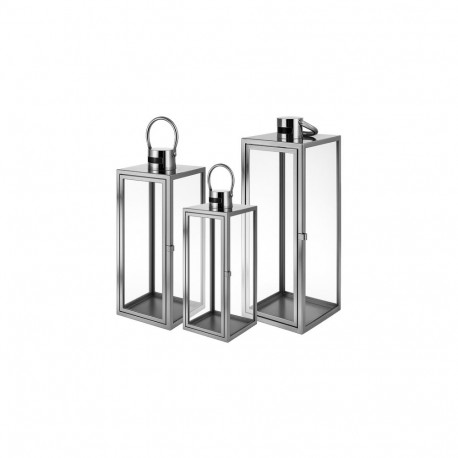 Lampiony srebrne 38/49/63cm 3szt. Ruhhy 26477