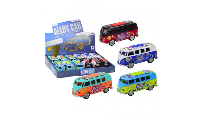 Camper Bus 1:32 Metalowy Światła Dźwięki Napęd Otwierane Drzwi