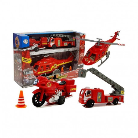 zestaw sõidukid tuletõrje helikopter mootorratas valgus helid